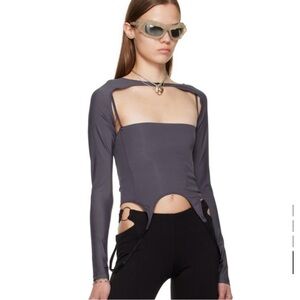 Miaou Gray Phoenix T-Shirt, Size M